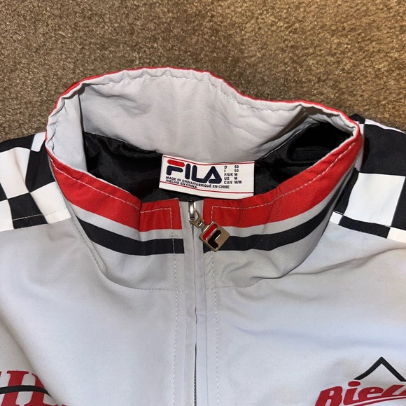 Men's Fila UO Linea Italia Biella Monogram Checkered Windbreaker Jacket Sz M - Picture 4 of 5